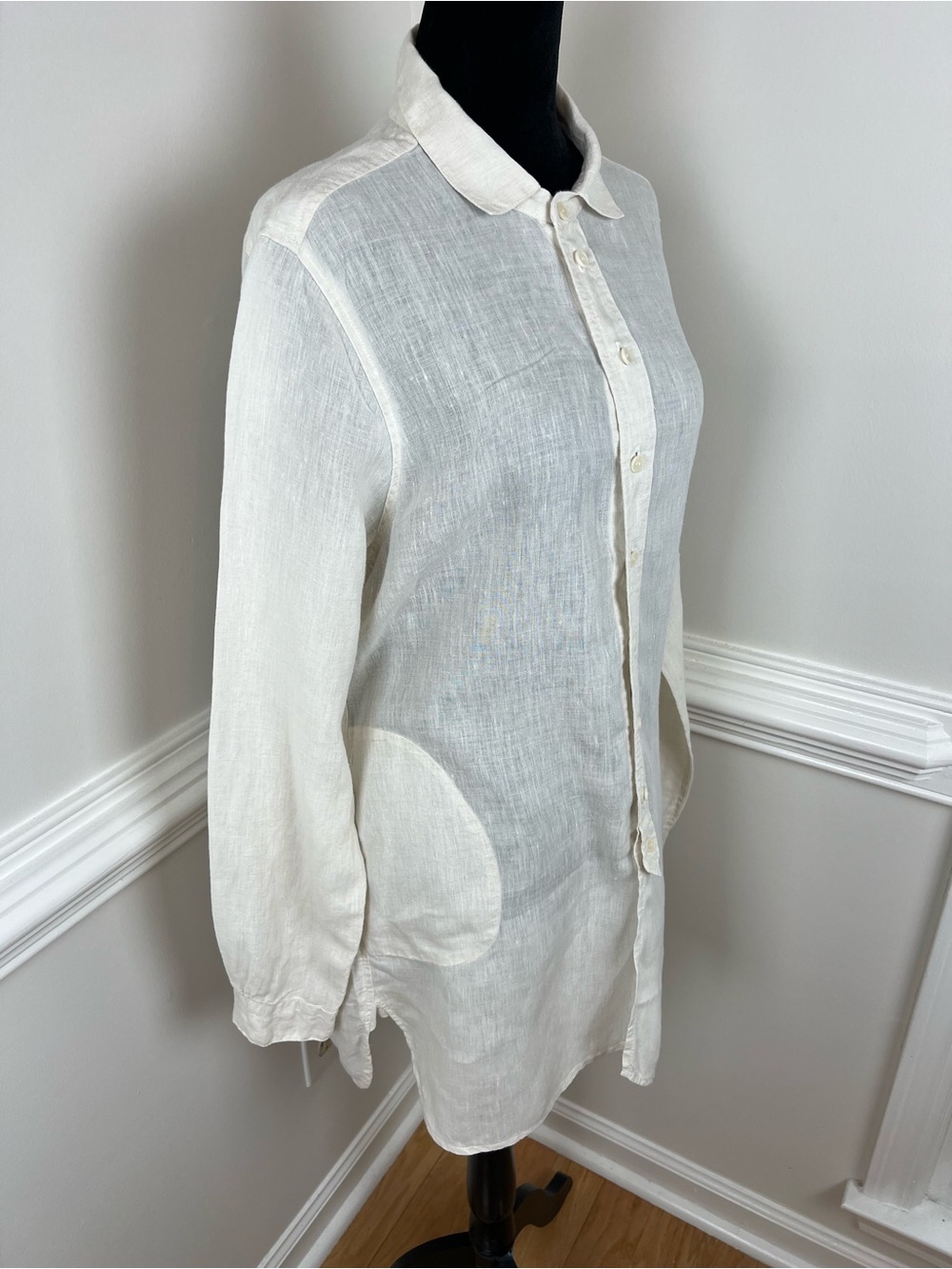 CP Shades White Jackson Linen Tunic Top Shirt Dress in Size S - Picture 2 of 10
